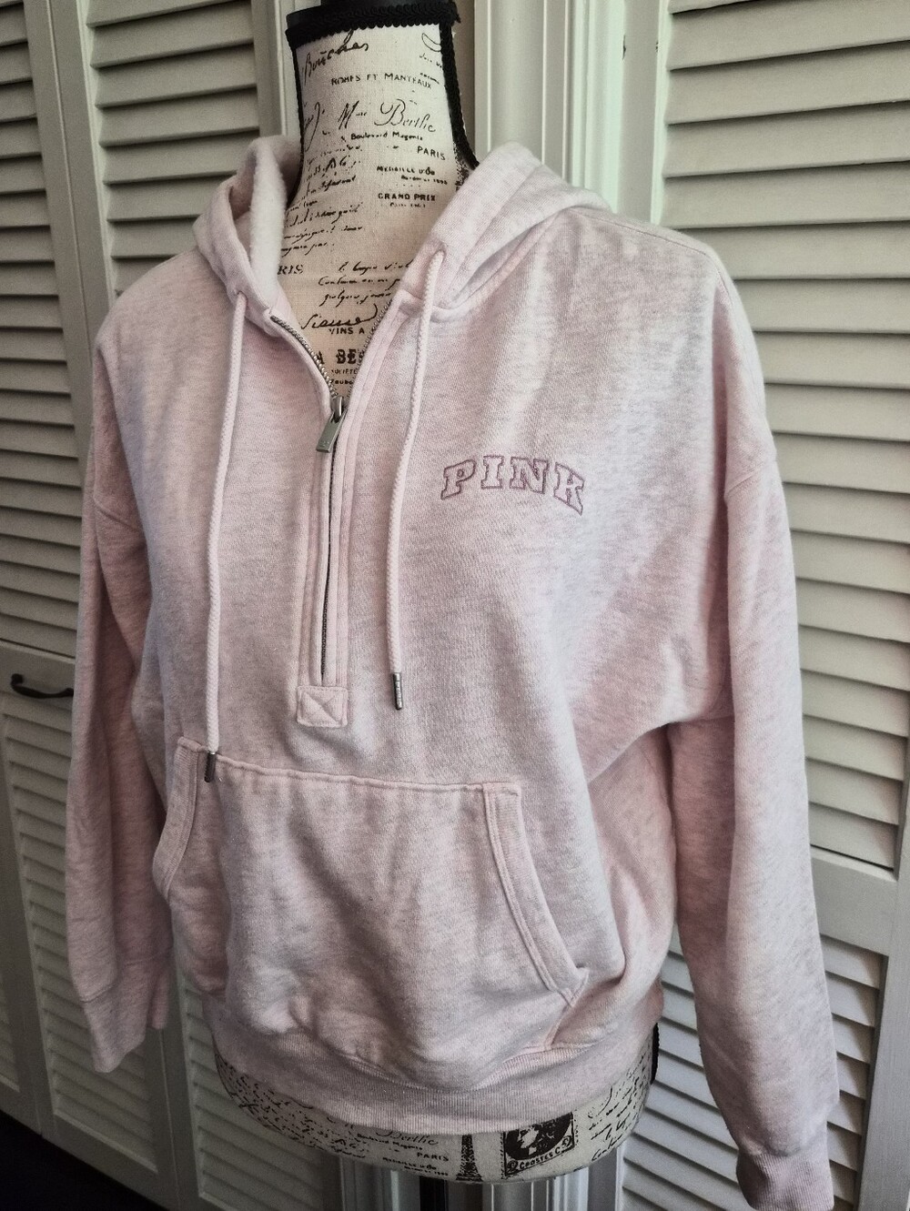PINK Victoria's Secret Light Pink Half-Zip Hoodie